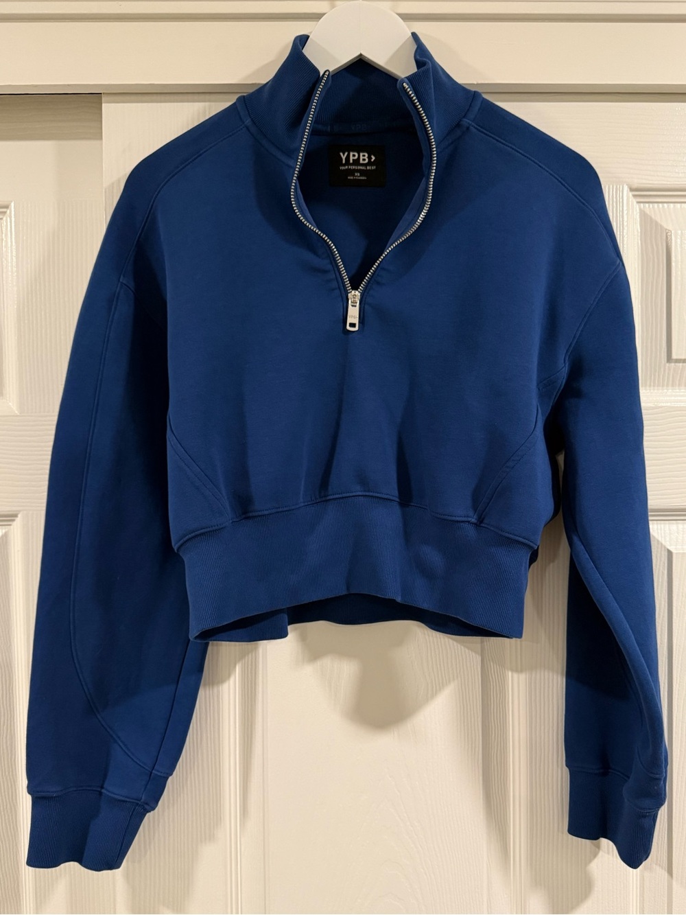 YPB by Abercrombie & Fitch NeoKnit Max Half Zip Pullover Crew in Royal Blue